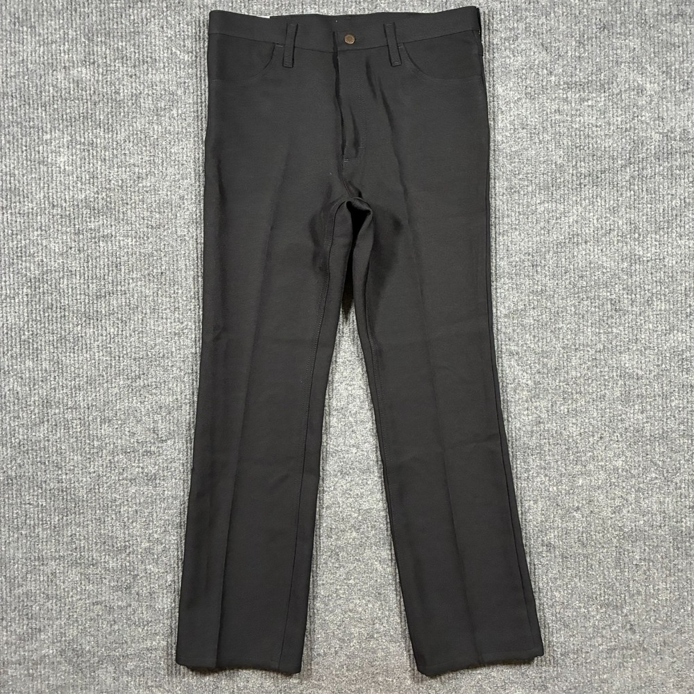 Wrangler‎ Wrancher Dress Pants Mens 35x32 Black Western Polyester Cowboy